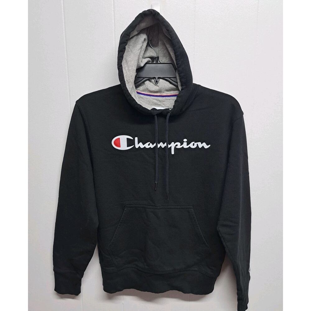 Champion Authentic Mens S Athletic Wear Pullover Script Spellout Hoodie Sweater